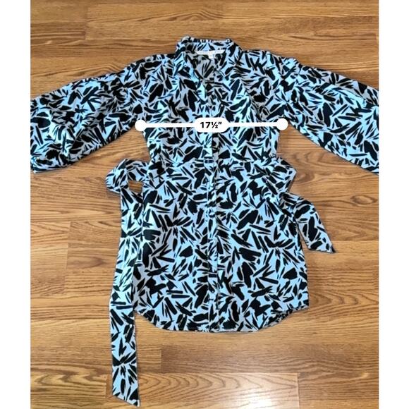 VERONICA BEARD blue mini Samy Printed Shirtdress size 4 - Picture 2 of 11